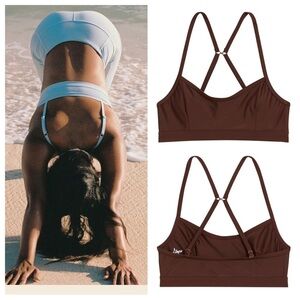 NEW! Abysse x Free people movement Schaffer sports bra dark brown 1763